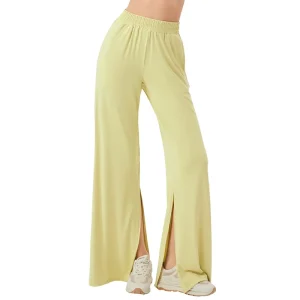 Women’s Regular Fit Vintage Boot Cut Sports Trousers Viscose Fibers Cool Feel Breathable Fitness Casual Dance Pants Draping