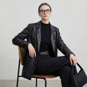 Women’s Reversible Genuine PU Solid Breathable Blazer Jacket High Quality Customization OEM Processing Available Various Colors