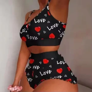 Women’s Romantic Luxury Cotton Spandex Blend Pajama Set Spring Autumn Sleepwear Camisole Top Shorts Soft Breathable Thermal