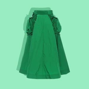 Women’s Ruched Skirts Three dimensional Puffy Pocket Mid Length Casual Skirt