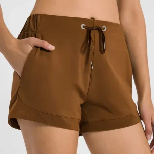 Women’s Running Shorts Summer High Waisted Drawstring Workout Sport Shorts With Pockets