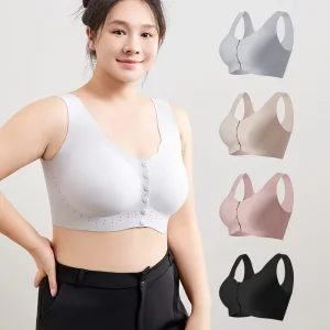 Women’s Seamless Big Boob Bra Suppliers Front Open Buckle Wire Free FabircBreast Bras Full Coverage Push up Sports Girls Bra