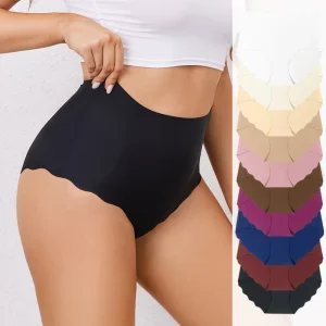 Women’s Seamless High-Rise Briefs Panties Yoga Tummy Control Hip-Lifting Underwear
