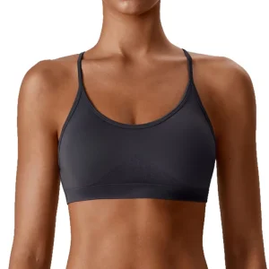 Women’s Seamless High Support Yoga Bra Crisscross Straps Quick Drying Spandex Nylon Slimming Top