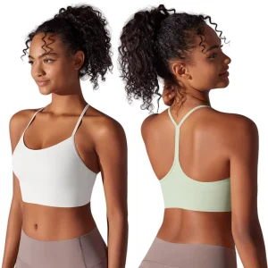 Women’s Seamless Yoga Suit Breathable Quick Drying Stretch Soft Sportswear with Bras Tops and Running Gym Fitness Trousers