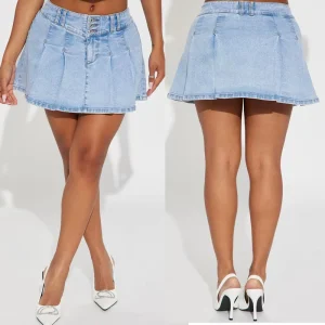 Women’s Sexy Denim Skirts Large Size Washed Streetwear Style Mid Waist Plus Size for Summer Women’s Denim Skirts