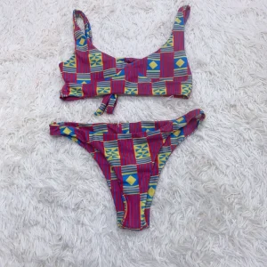 Women’s Sexy Floral Bikini Swimwear Sublimation Print 2 Piece Bathing Suit with Thongs Bottom Beachwear