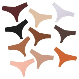 Women’s Sexy Hipster Seamless Breathable Underwear Low Waist T Back Slimming Panties V String Thongs Everyday Style