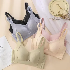 Women’s Sexy Lace Bra Seamless and Breathable Push Up Wire Free Underwear with One Piece Bra Thin
