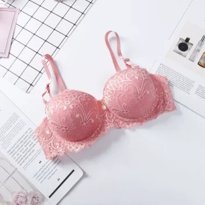 Women’s Sexy Lace Lingerie Push Up One Piece Seamless Bra with Adjustable Straps Knitted and Printed Technics