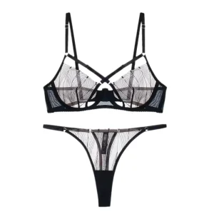 Women’s Sexy Lace Mesh Underwear 2-piece Set