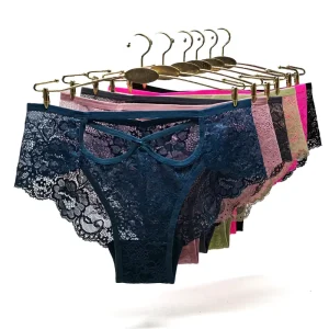 Women’s Sexy Lingerie Solid Panties Female Underwear Low Waist Breathable Soft Bikinis Lace Ladies Briefs
