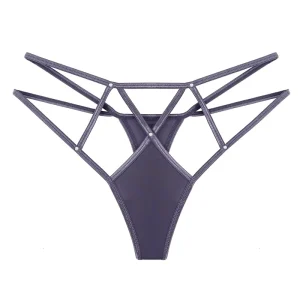 Women’s Sexy Panties Cross Hollow Out Tongs Female Rhinestone Decoration Underwear Breathable Lingerie Ladies Mesh Thongs Tempta