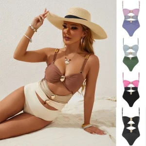 Women’s Sexy Tight Fitting 1 Piece Swimsuit Set Cut Out Design Women Swimsuits