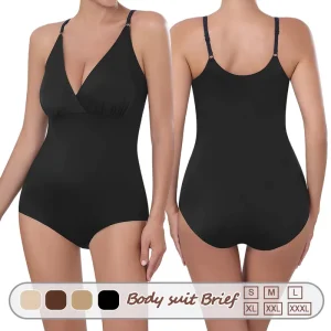 Women’s Shaping Bodysuit Cotton Corset Camisole with Front Opening and Open Crotch Intimate Apparel Shapewear