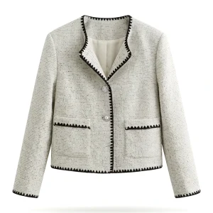 Women’s Single Breasted Anti Wrinkle Business Coat V neck Full Sleeve Elegant Knitted Solid Pattern Button Tops Officesuit