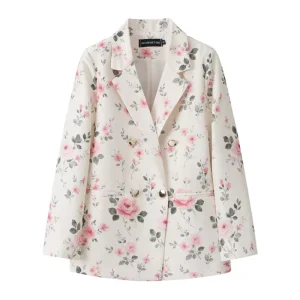 Women’s Single Breasted Button Up Collar Blazer Jacket New Style Spring European American Fashion