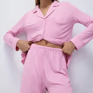Women’s Sleepwear Knitted Thin Soft Cotton Long sleeved Straight Shorts