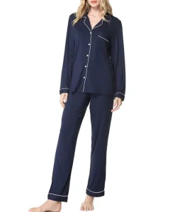 Womens Sleepwear Pajama Sets 2 Piece Comfortable Modal Long Sleeve Pajamas for Women