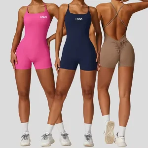 Women’s Sleeveless Yoga Jumpsuit Fitness Activewear Spandex Bodysuit Fashion Sports Wear Custom Logo Gym Workout Jumpsuit