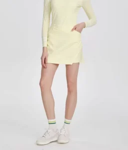 Women’s Slim Fit Golf Skirts High Waisted Tight Silhouette Stretch Fabric Built in Shorts Pockets Breathable Golf Skort