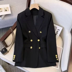 Women’s Slim Fit Long Sleeve Breasted Blazer Business Suits Jackets Elegant Ladies Suits Blazers