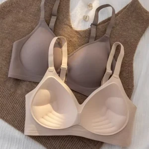 Women’s Soft Support Bras Thin Thickness Solid Palm Style Large Fixed Cup No Steel Ring Anti Sagging Upper Support No Trace