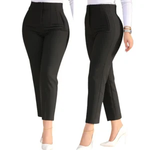 Women’s Solid Color High waisted Casual Pants OL Ladies Pants