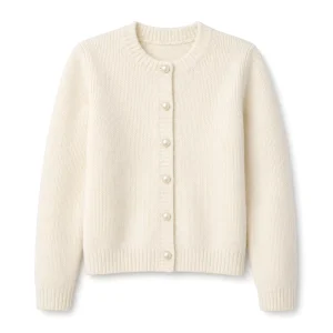Women’s Solid Color Knitted Wool Cardigan Custom Made Regular Sleeve for Autumn Winter Front Logo Button Decoration