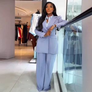 Women’s Solid Color Long-sleeved Suit Pants White Shirt Three-piece Set Womens Professional Casual Office Dress