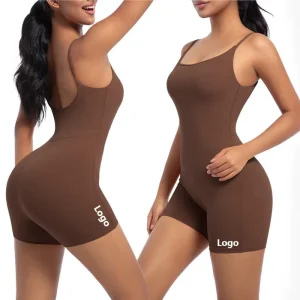 Women’s Solid Color Sports Gym Activewear Romper One Piece Fitness Bodysuit Sets for Yoga & Jumping Elegant & Comfortable