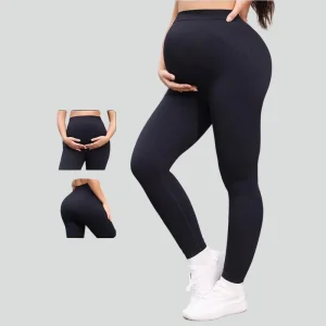 Women’s Solid High-Waisted Spandex/Nylon Yoga Pants Seamless Breathable Adjustable Elastic Shockproof Customizable Gym Wear