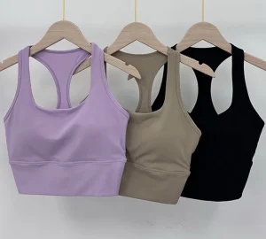 Women’s Sport Yoga Top Halter Neck Bra Strappy Design S Back Revealing Gym Training Fitness Bra Crop Top Tank Spandex