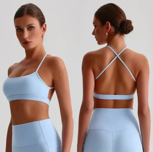 Women’s Sports Bra Tank Longline Wirefree Padded With Medium Support Back Crop Tank Top With Built in Bra