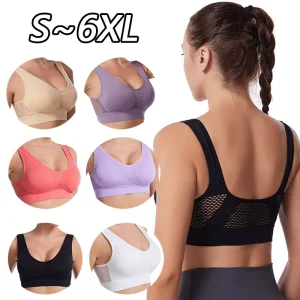 Women’s Sports Bras Adjustable Strap V Neck Wireless Spaghetti Strap Crisscross Removable Padded Low Support