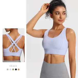 Women’s Sports Bras with Fixed Cups High strength Shock Absorption Push up and Back Support Yoga and Pilates Bras