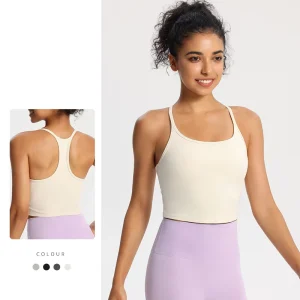 Women’s Sports Bras with Fixed Cups High strength Shockproof and Push up Design Thin Straps Yoga Bras