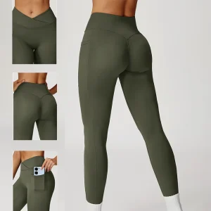Women’s Sports Clothing Butt Lift Workout Pants Gym Fitness Cross Waist Yoga Leggings for Women