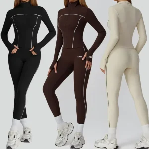 Women’s Sports Set High Quality Activewear Gym Wear Women Sets 2 Pieces Soft Yoga Fitness Set Gym Outfit Sportswear