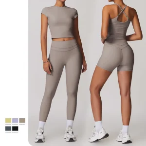 Women’s Sports Shorts Adjustable Sports Bra Set Active Wear Women Fitness Yoga Shorts Outfit Set