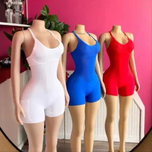 Women’s Sports Slim Fit Bodysuit One Piece Sleeveless Romper Jumpsuit Custom Outfit for Girls Yoga Suit