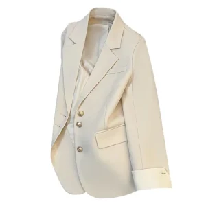 Women’s Spring Autumn Korean Style Design Trendy Streetwear Singlebreasted Blazer Jacket Singal Button Coat