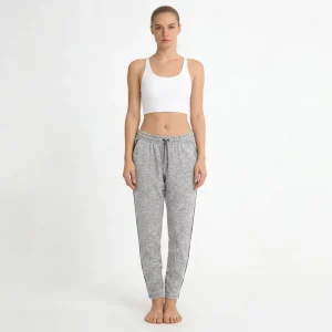 Women’s Spring Breathable Mid Waist Regular Fit Lightweight Jogger Sweatpants Drawstring Knitted Casual Gym