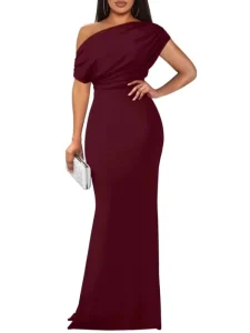 Women’s Spring French Elegant Sleeveless Off Shoulder Luxury Evening Dress Tight Long Formal Party Evening Dress