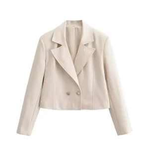 Women’s Spring New Fashionable and Versatile Double-Located Long-Sleeved Blazer 2753338 2753238