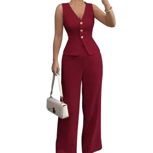 Women’s Spring New Velour Anti-Wrinkle Fashion Suit Commuter Solid Color Trousers Set