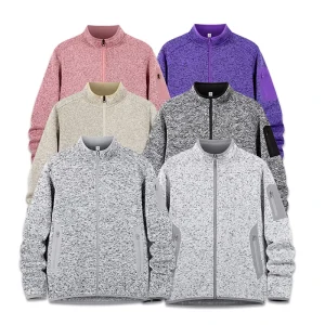 Women’s Spring Outdoor Fleece Jacket Thickened Windproof Polar Fleece Cardigan Jacket