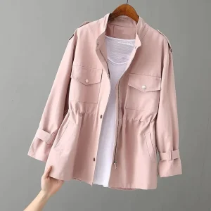 Women’s Spring and Autumn Mid to Long Korean Version Loose Waist Slimming Suit Jacket