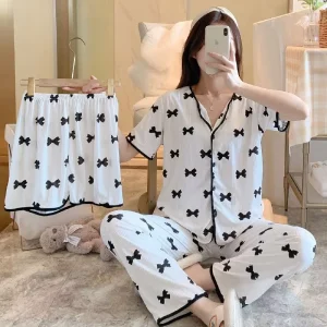 Women’s Spring and Autumn Pajamas Set Loose Casual Home Wear