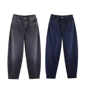 Women’s Spring and Autumn Skinny Jeans Retro High-Waisted Casual Long Trousers